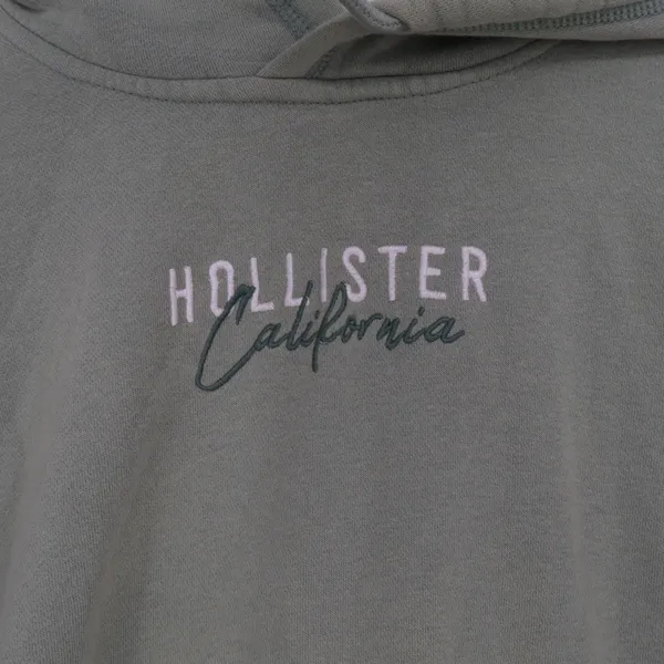 Hollister Hoodie Womens XS Graphic Sage Green Embroidered Logo Fair - Image 2