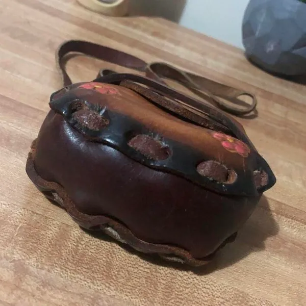 Vintage Mexico Mini Leather Bag Brown - Image 8