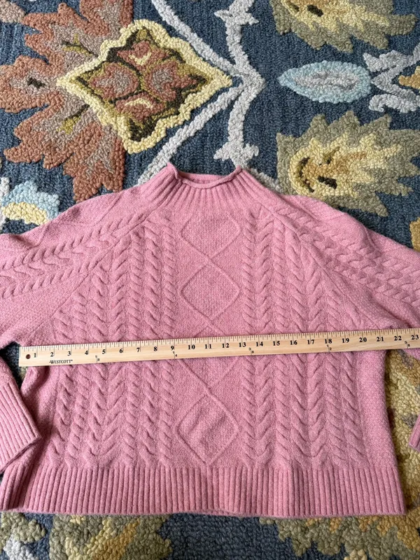 J. Crew Cable-knit Rollneck‎ Sweater in Supersoft Yarn Size Small Dusty Pink - Image 6