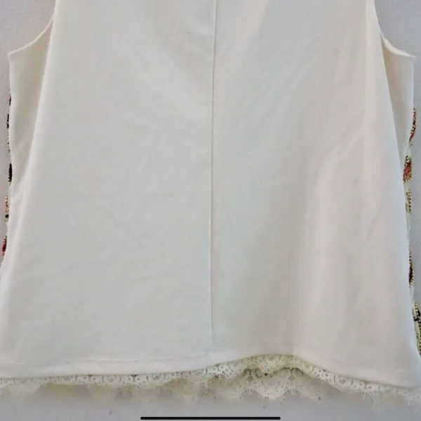 Thalia Sodi Women's Embroidered Lace Sleeveless Tank in Iced Ivory Sz M EUC - Image 3