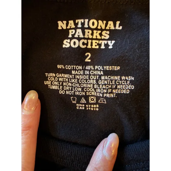 National Parks Society Death Valley Graphic Tee Women 2X Black Cutout Streetwear - Image 8