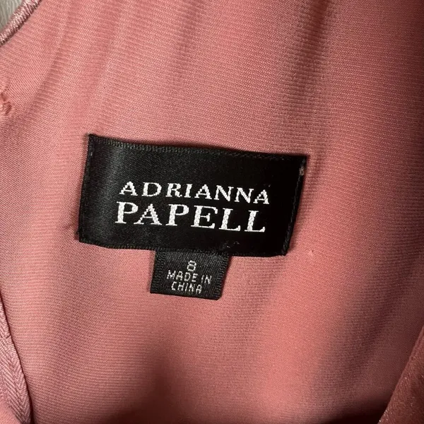 Adrianna‎ Papell Sleeveless Double V-Neck Shutter Pleat Tiered Midi Dress Size 8 - Image 8