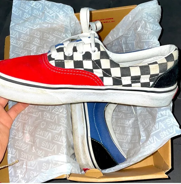 Vans Checkered Red and Blue - Image 2