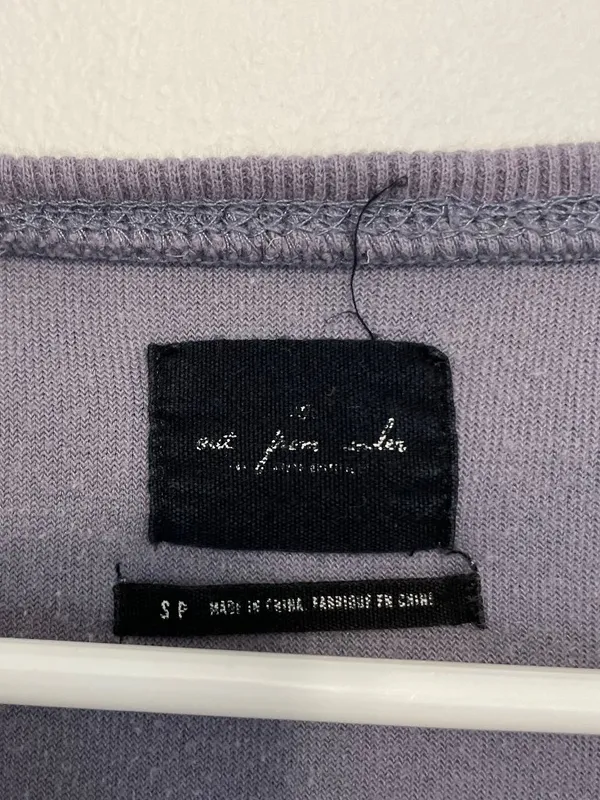 OUT FROM UNDER URBAN OUTFITTERS Vica Boat Neck Sweatshirt Periwinkle Velour Boxy - Image 8