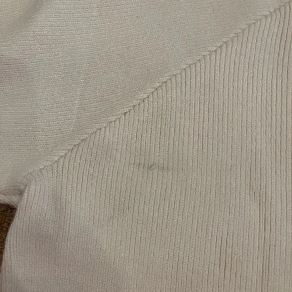 Mango Cropped Boxy Mock Neck Ribbed Sweater S‎ Cream Ivory - Image 6