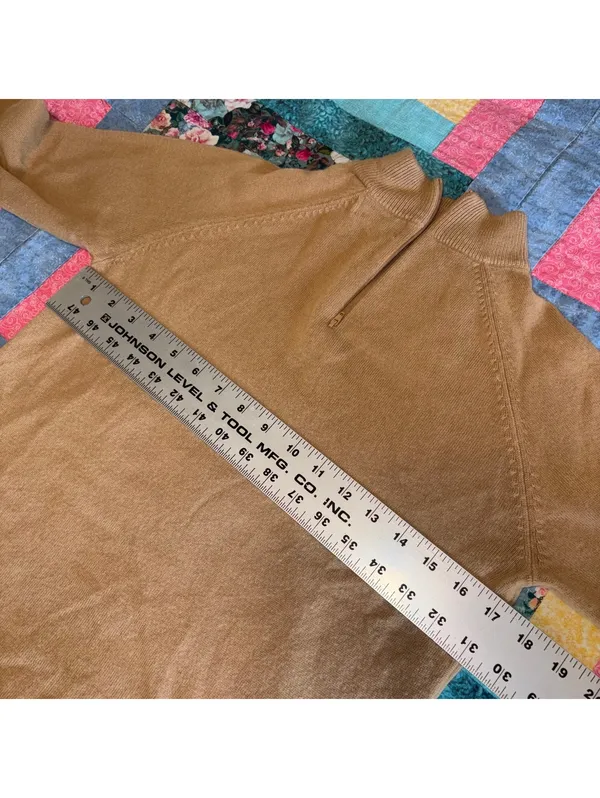 Studio Works Ultra Soft Women's S Camel Brown Half-Zip Sweater 100% Acrylic - Image 7