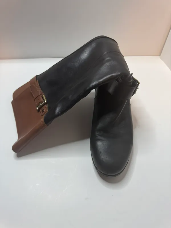 Bandolino Black And Brown Leather Knee High Boots Size 8.5M - Image 4