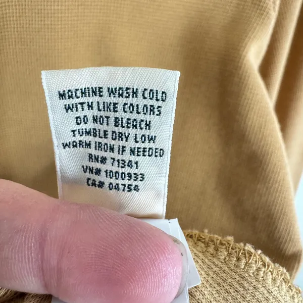 LL‎ Bean Womens XL Waffle Knit Henley Top Mustard Tan Cotton Thermal 517795 - Image 7