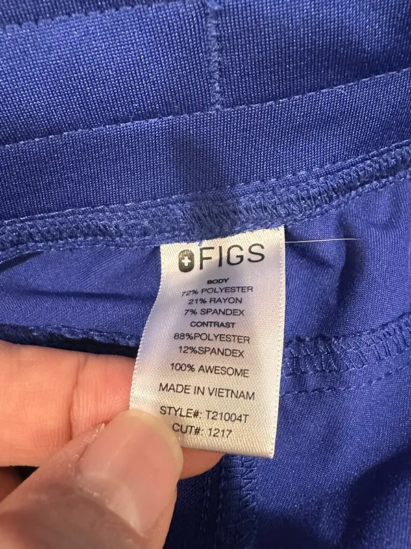 FIGS Kade Cargo Scrub Pants M Tall Royal Blue Straight Leg T21004T - Image 7