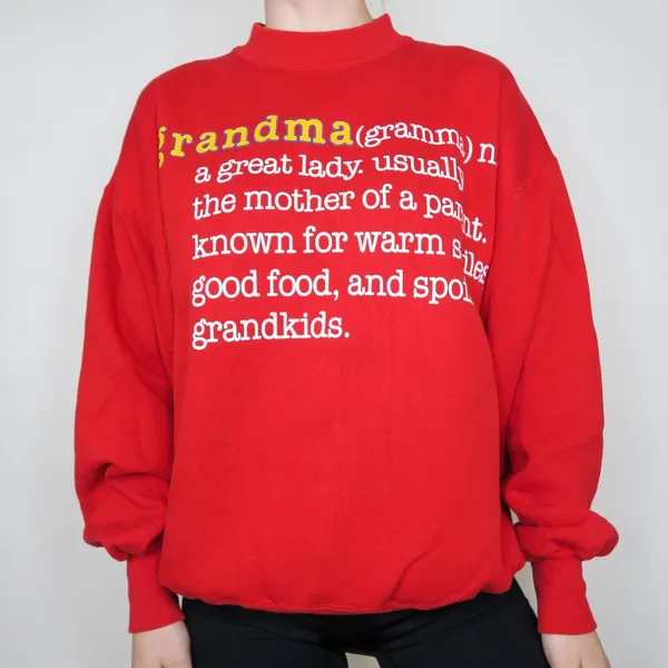 Vintage 90s Grandma Dictionary Definition Red Sweatshirt - Image 2