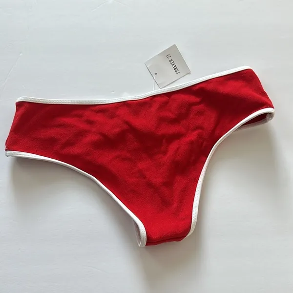 NWT Forever 21 Terry Cloth Red Bikini Bottom‎ Sz M - Image 2
