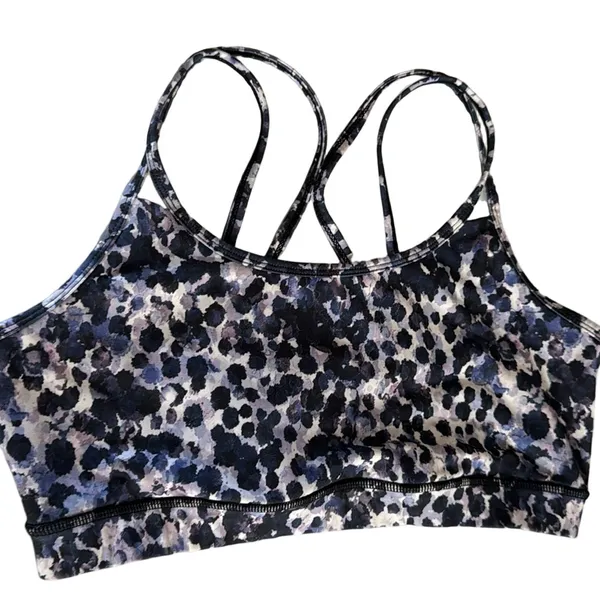 GAIAM SPORTS BRA Black Blue Purple Cheetah Print - Image 2