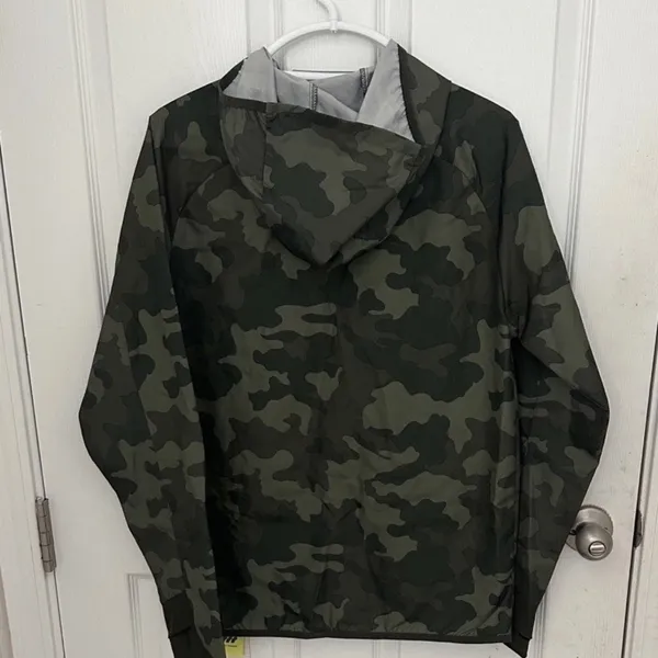 All in Motion Hooded Camo Windbreaker Jacket - Olive Green - Image 2