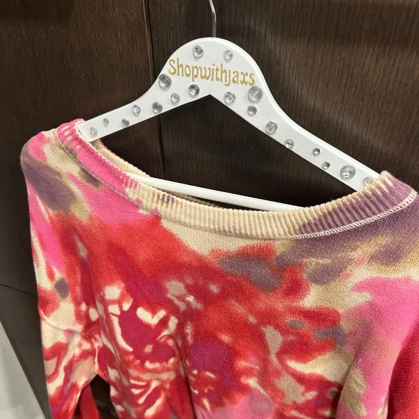 Natural Life Taylor Sweater Womens medium Over sized Floral Tie Dye Boho Hippie - Image 2