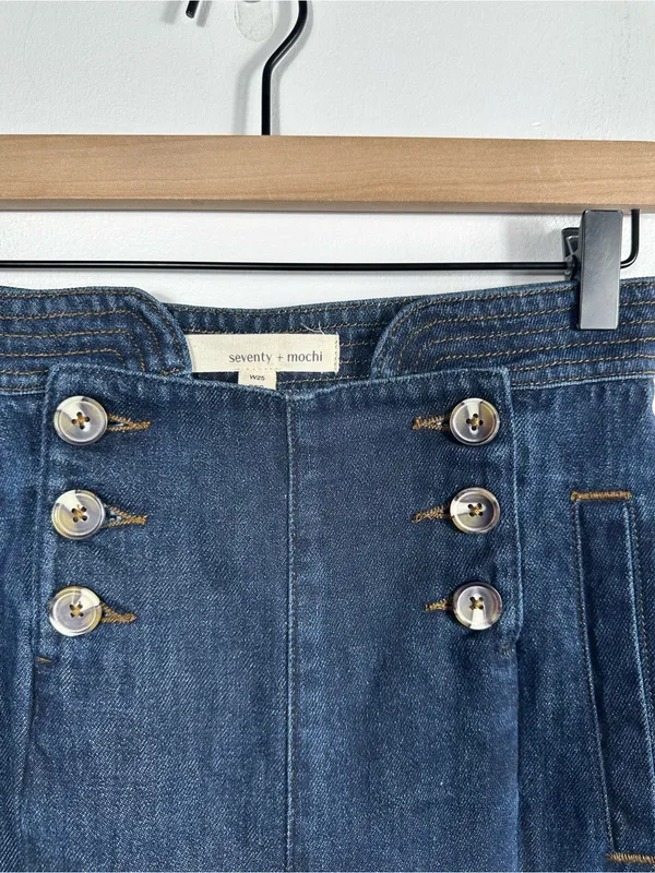 Seventy +‎ Mochi Marie Sailor Jeans 25 High Rise Wide Leg Button Front - Image 7