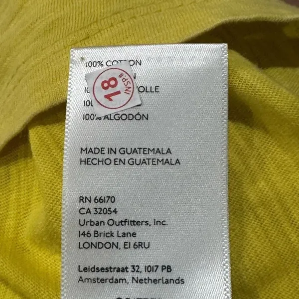 Anthropologie Pilcro Boxy Plunge V-Neck Tee Shirt Yellow Women’s Small - Image 4