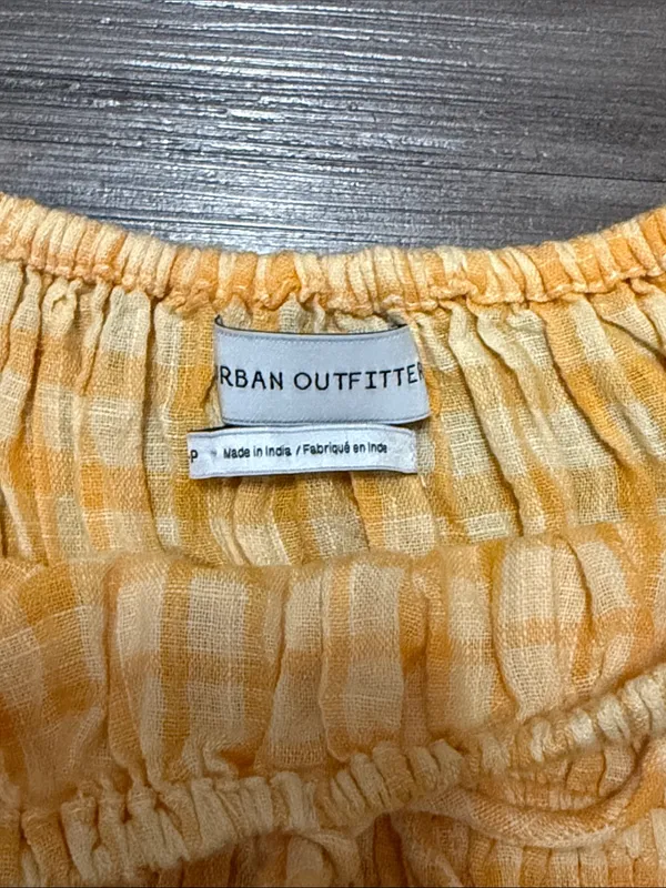 Urban Outfitters Yellow Gingham Puff-Sleeve Dress - Image 3