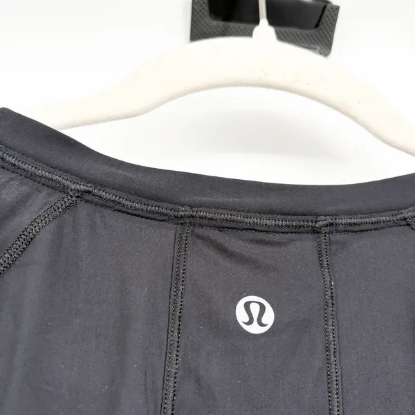 Lululemon Womens Stripe in Stride Long Sleeve Mesh Trim Athletic Top Black 6 - Image 7