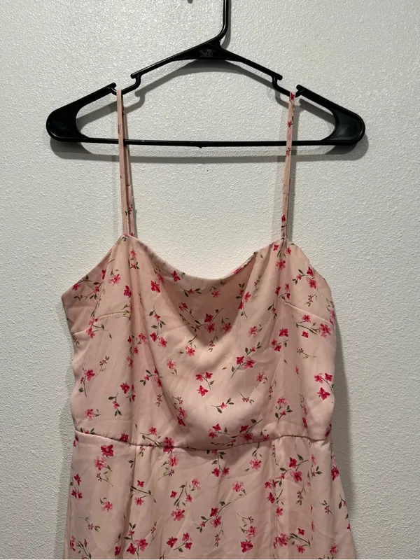Altar’d State Blush Pink Floral Ruffle Mini Dress Size Large L - Image 3