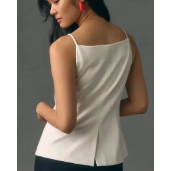Anthropologie Sunday in Brooklyn Ponte Apron Vest Top White Large - Image 8