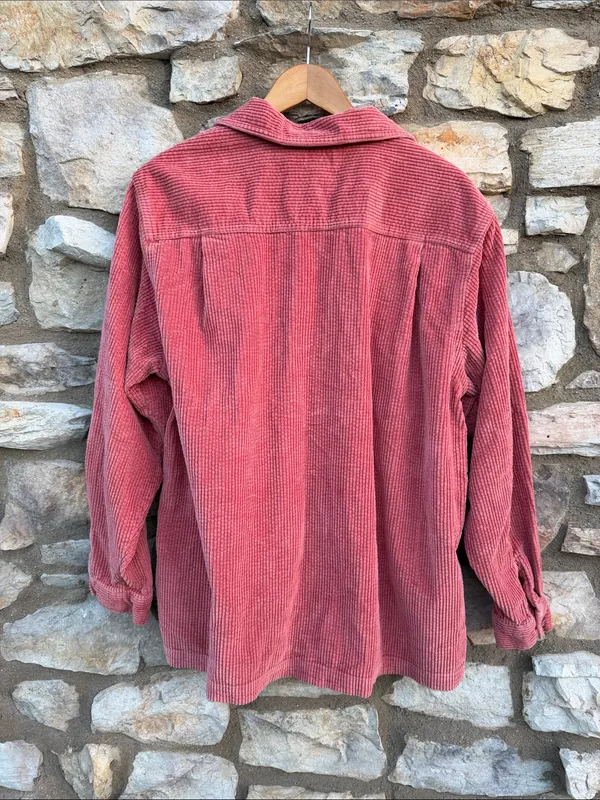L.L. Bean Rose Pink Corduroy Button-Front Shirt Jacket - Image 3