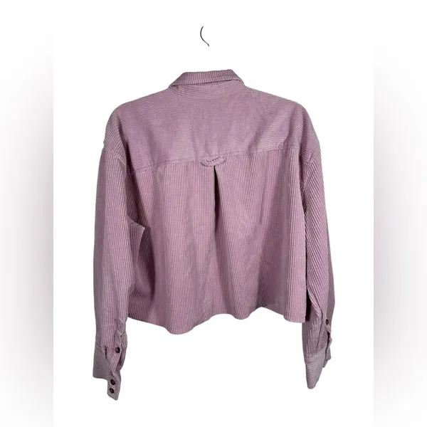 BDG‎ Urban Outfitters Pink Corduroy Cropped Jacket Women’s Large Button Front - Image 3
