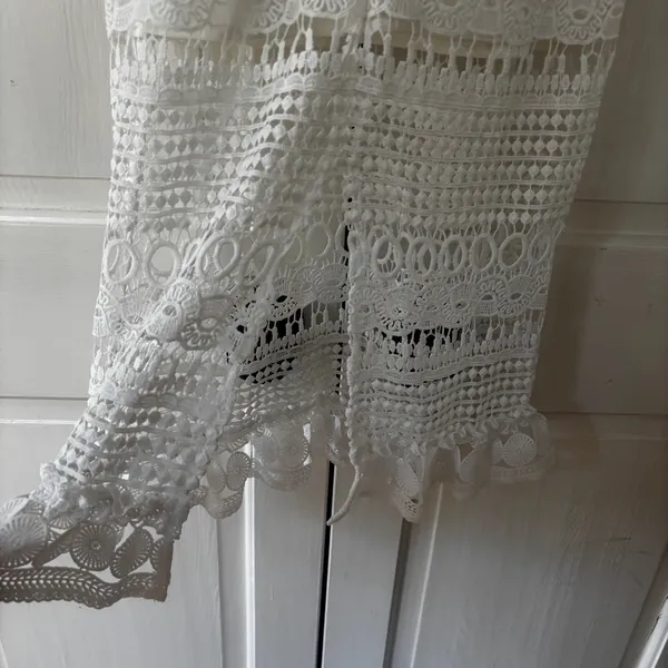 Two Sisters‎ The Label Rivers Dress Size 2 White Lace Illusion Midi Dress Bridal - Image 11