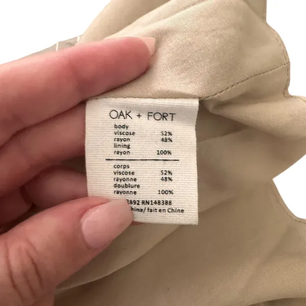 OAK + FORT Floral Stencil‎ Sleeveless Blouse Beige Medium - Image 4