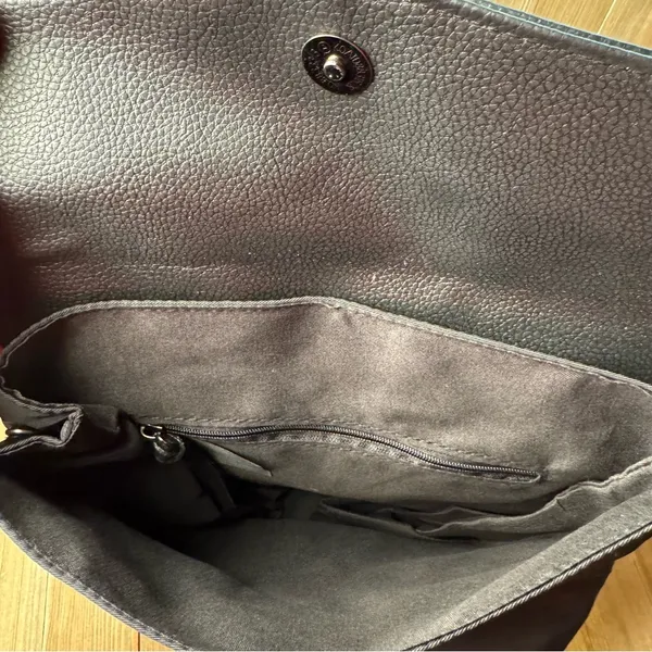 NWT‎ Botkier Trigger Small Black Nylon Faux Leather Backpack Wide Straps Pockets - Image 3