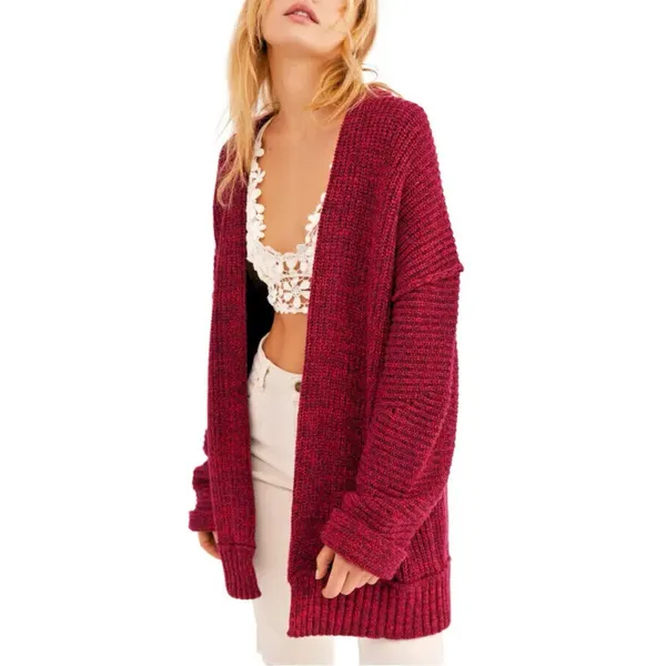 Free People High Hopes Cardigan Sweater Plum Blossom Combo Size Small - Image 2