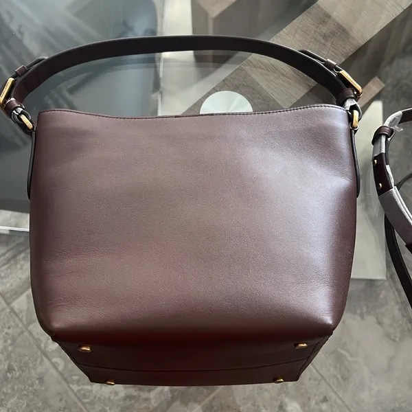 Lauren Ralph Lauren Leather Medium Witley Bucket Bag in Dark Mahogany, NEW $395 - Image 7