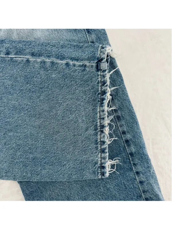 & Denim Jeans Ultra High Waist Wide Leg Faded Vintage Wash H&M Size 6 - Image 5