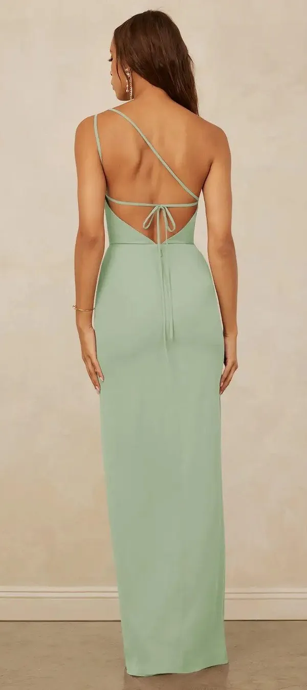 Azazie Dusty Sage Bridesmaid Dress - Image 2