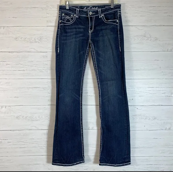 L.A. Idol USA Blue Bootcut Denim Jeans (Women's SZ 9) Actual 31X33 - Image 8