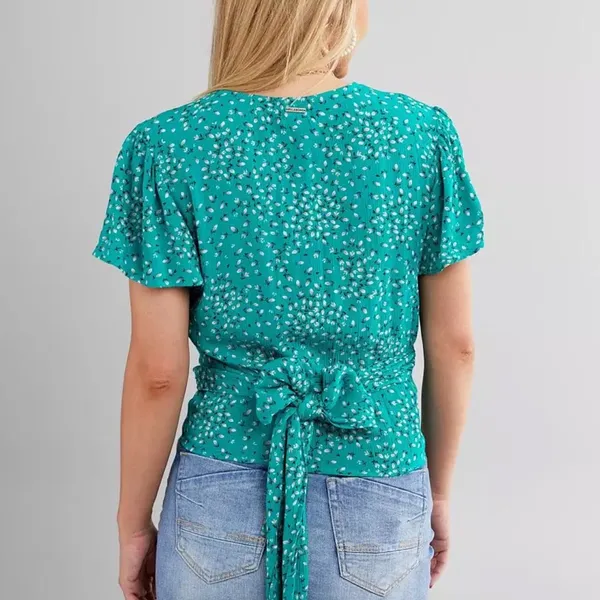 Billabong Wild Gaze Wrap‎ Top Seagreen Size small - Image 3