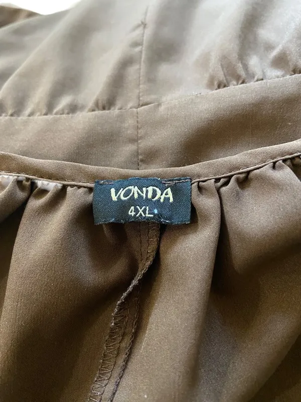 Vonda Prairie Maxi Dress Chocolate Brown Size 4XL Boho Coastal Vacation Summer - Image 3