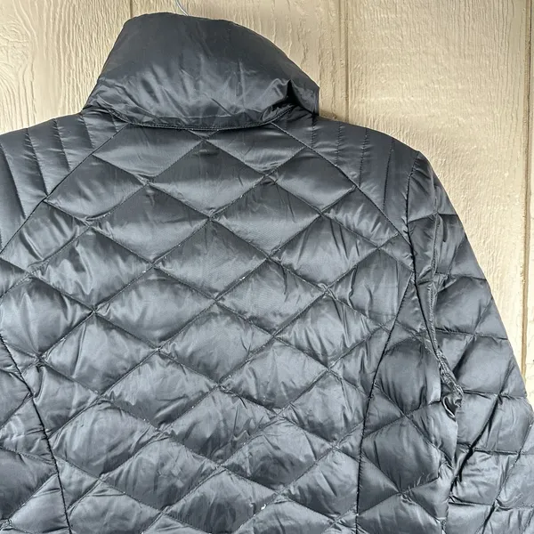 Eddie Bauer Down Long Puffer Jacket Womens Sz Medium Black Coat Outdoor Packable - Image 6