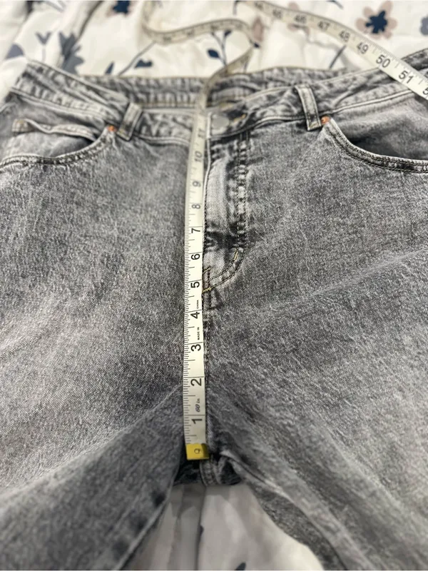 Gray Acid Washed Cargo Extra Wide Leg Baggy Jeans Sz13 Indie Hipster Grunge Y2K. - Image 6