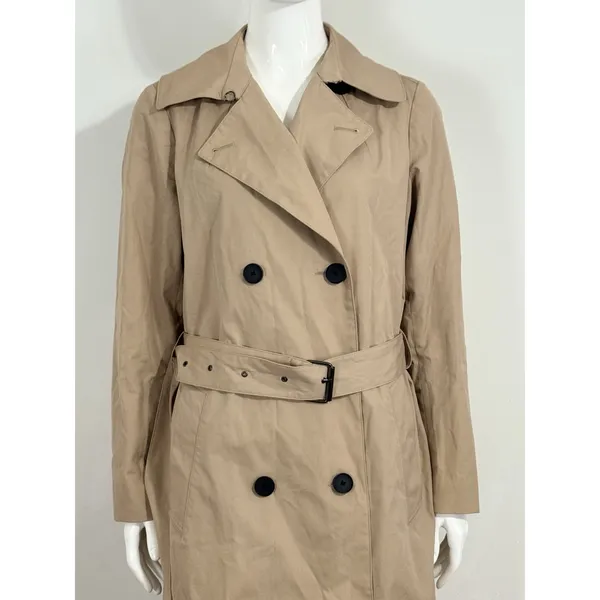 Everlane Women’s Brown Double Breasted Belted Trench Coat Long Jacket Size XS - Image 4