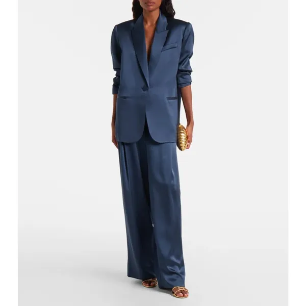 The Sei Wide Leg Trousers in Ink 2 New Womens Silk Pants - Image 13