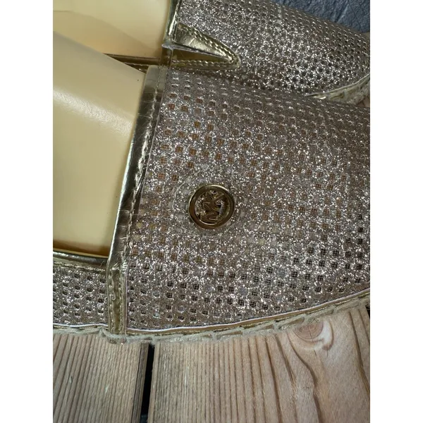 Michael Kors Kendrick Slip On Pixie Fine Perforated Espadrille Flat Gold Size 10 - Image 6