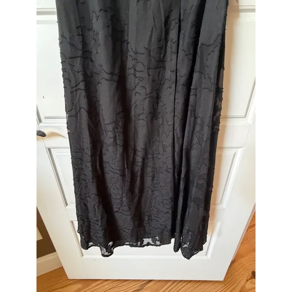 Lulus Amiri Black Floral Burnout Shift Maxi Dress XS Gothic Romantic Formal - Image 7