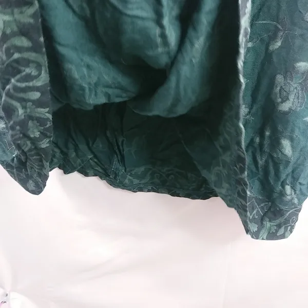 Norton McNaughton 14 Forest Green Floral Victorian Tapestry Skirt Plus - Image 13