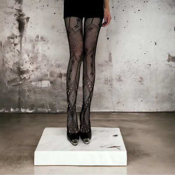 Women's Black Fishnet Tights Sheer Mesh Pantyhose Fashionable Stockings One Size - Image 12