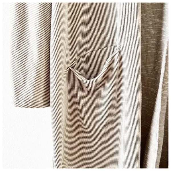 Donni Antropologie Slouchy Cardigan Open Pockets Layer Textured Ribbed Loose Fit - Image 5