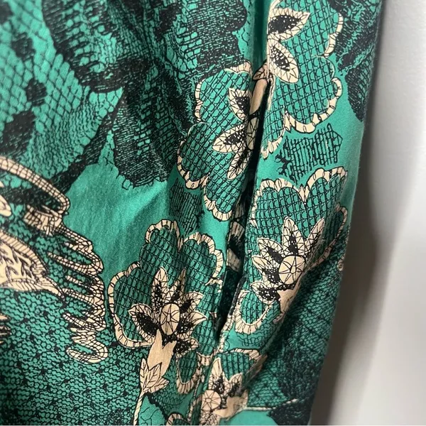 Anthropologie Maeve Lace Floral Swing Dress Green Black Sleeveless Cottagecore S - Image 3