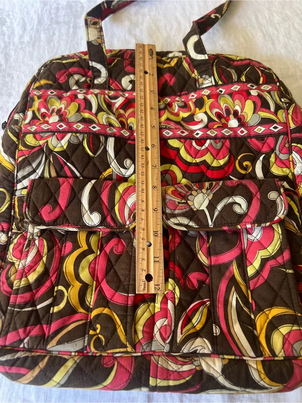 Vera Bradley Brown, Pink & Yellow Quilted Floral Tote - Image 8