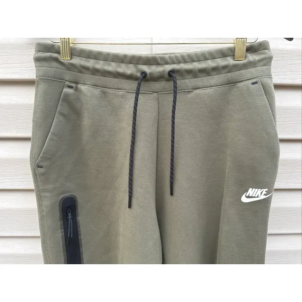 Nike Women's Tech Fleece Essential High-Rise Pants –‎ Olive Green – Size M - Image 2