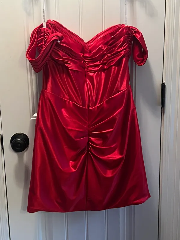 Red Rachel Allan 40433 Homecoming Dress Size 12 - Image 5