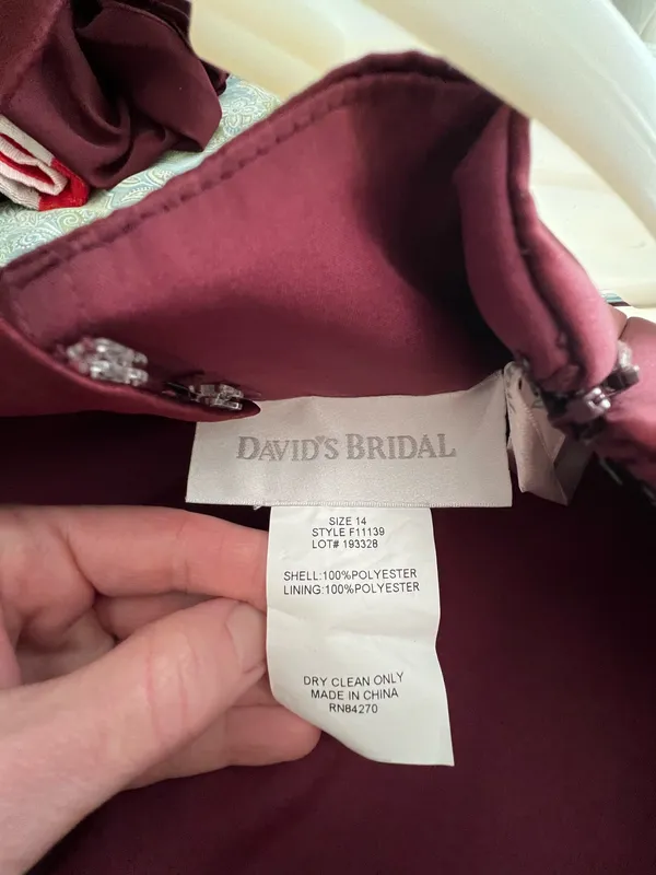 David’s Bridal Burgundy Dress - Image 11
